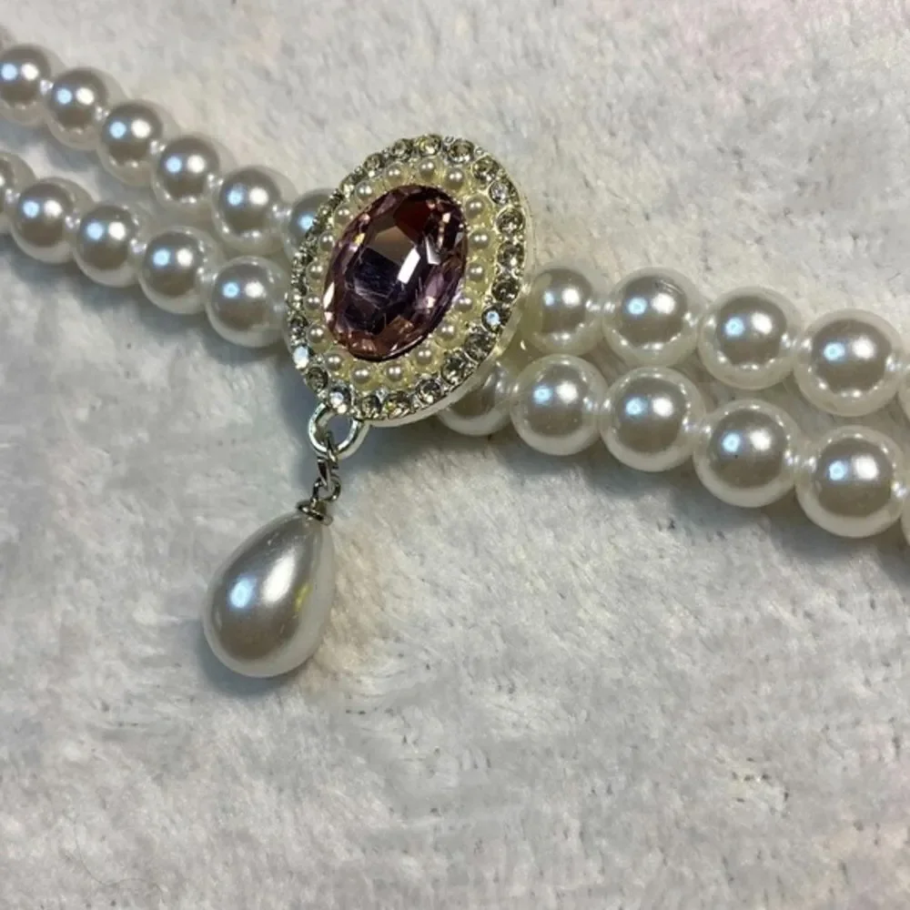 Fancy Pearl Dog Bling Necklace Collar